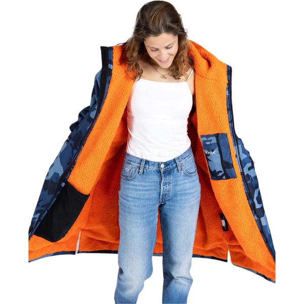 2025 Dryrobe Advance Langærmet Skiftetøj Robe V3 DALSV3 - Blue Camo /... Orange